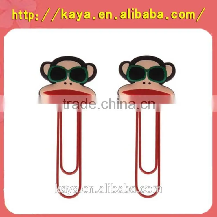 Cute soft PVC cartoon 2d rubber book clip for stationery gifts