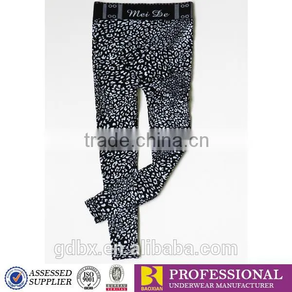 Accept custom designs leggings with leopard jacquard custom leggings