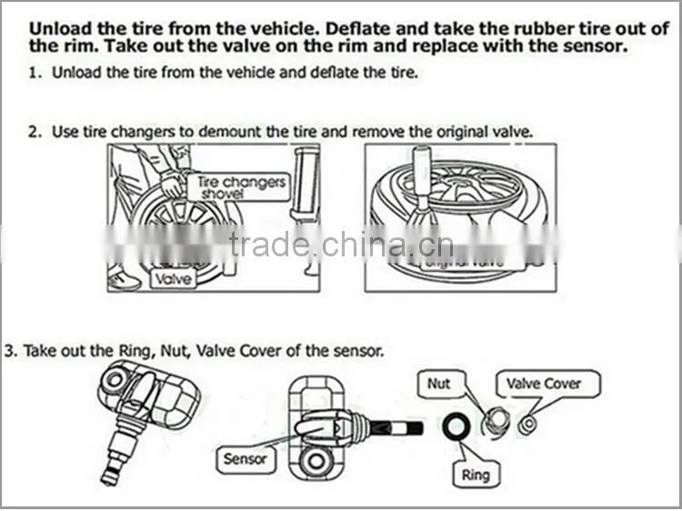 4-internal TPMS flat tire pressure sensor with cigarette lighter LCD display