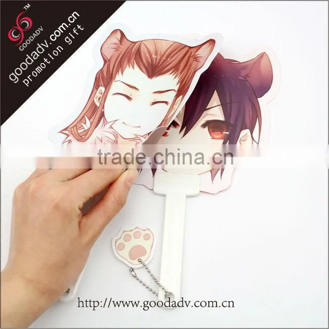 2014 Fashion plastic hand crank fan / custom printed folding hand fan
