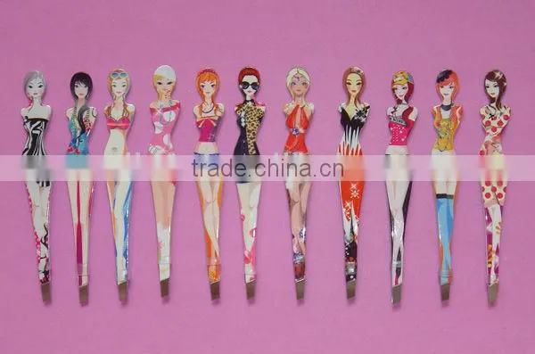 Hot metal eye brow beautiful girl shape best tweezer