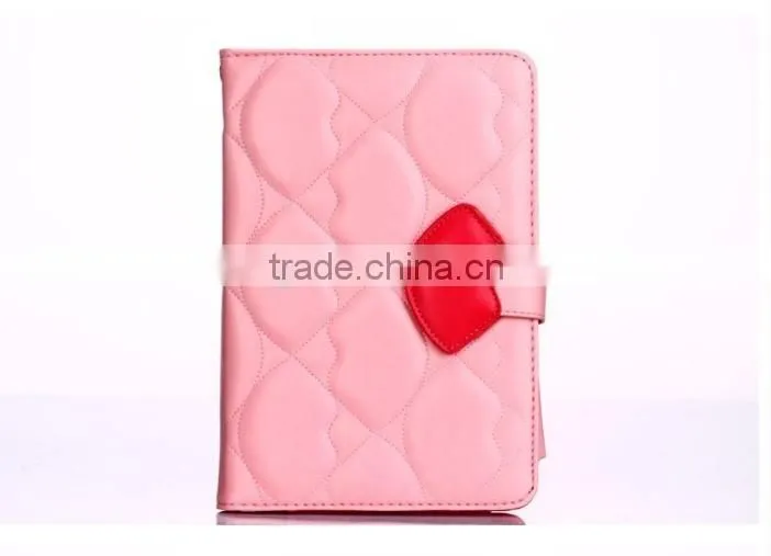 2013 Newest Lip Design for ipad Mini Luxury Leather Protective Mobile Phone Cases for ipad2/3/4 "11"