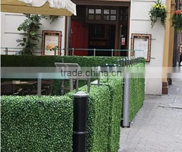 PE plastic green wall artificial garden boxwood hedge for residencial