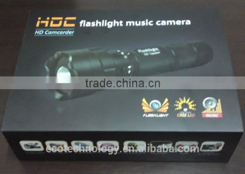 52$ MP3 720P Vandalproof Waterproof LED HD Flashlight DV with Speaker FL003