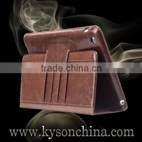 Brown real leather protective case for Apple iPad mini2 retina