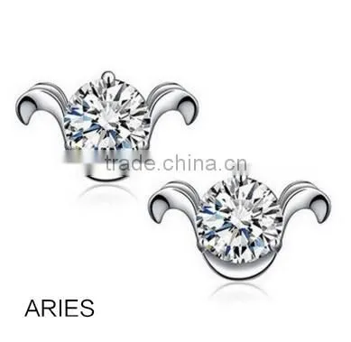 12constellation New Model Stud Earring Silver For Women Popular New Style Earrings
