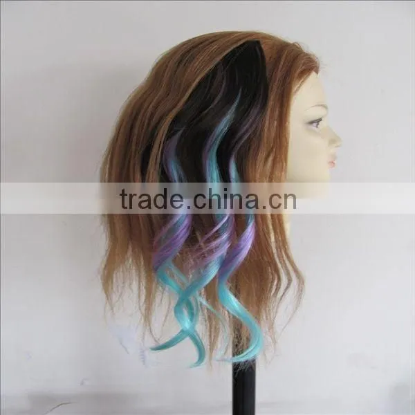 synthetic easy mixed color hair weave extensions