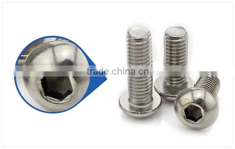 Pan Head Hex Socket Screw Stainless Steel Round Head Hex Socket