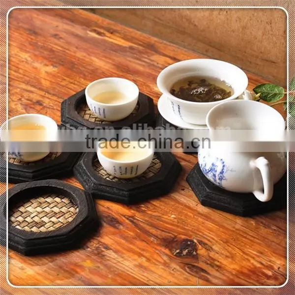 Round Wooden/Bamboo Cup Mats/Pads Set