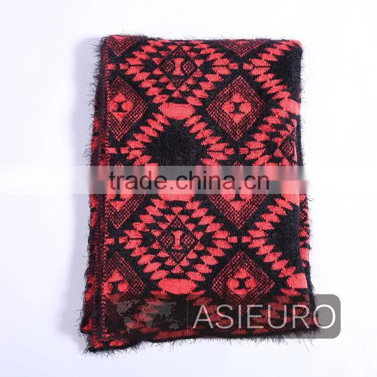 Heavy Acrylic Winter Scarf with Hairy Effect, BSCI AND SEDEX