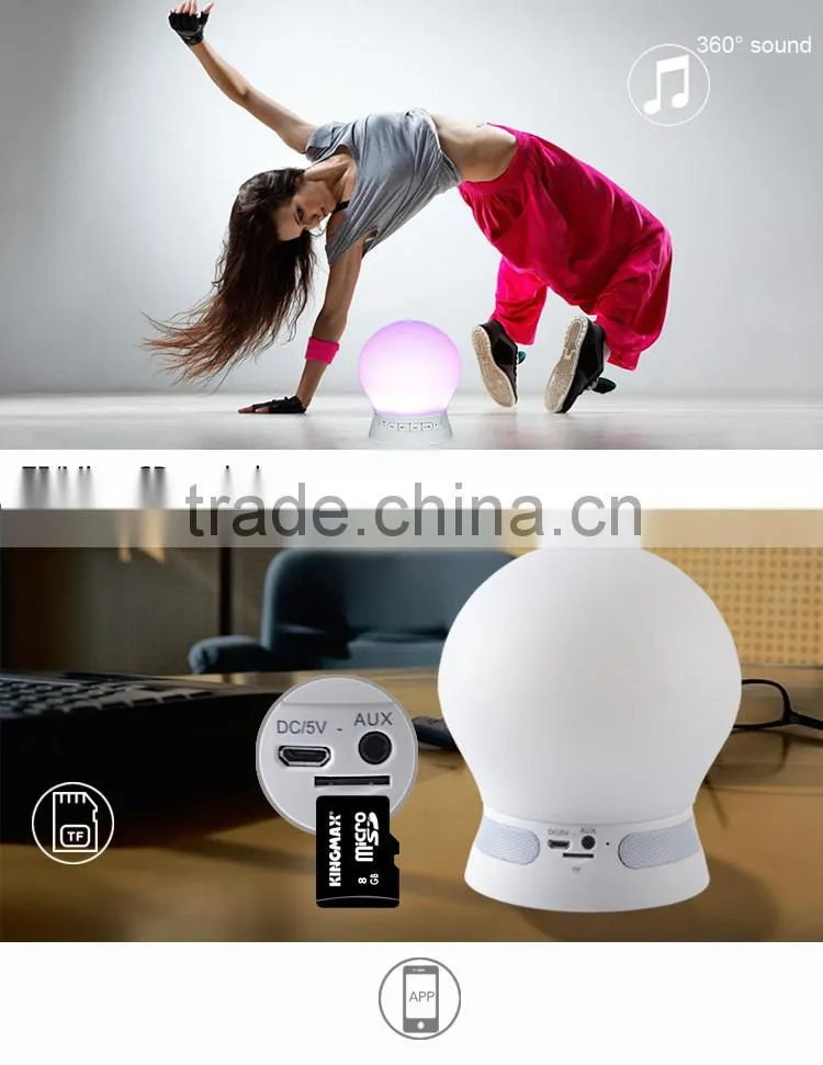 Portable Smart LED Bluetooth Light Speaker+Colorful Lamp for iPhone / Android