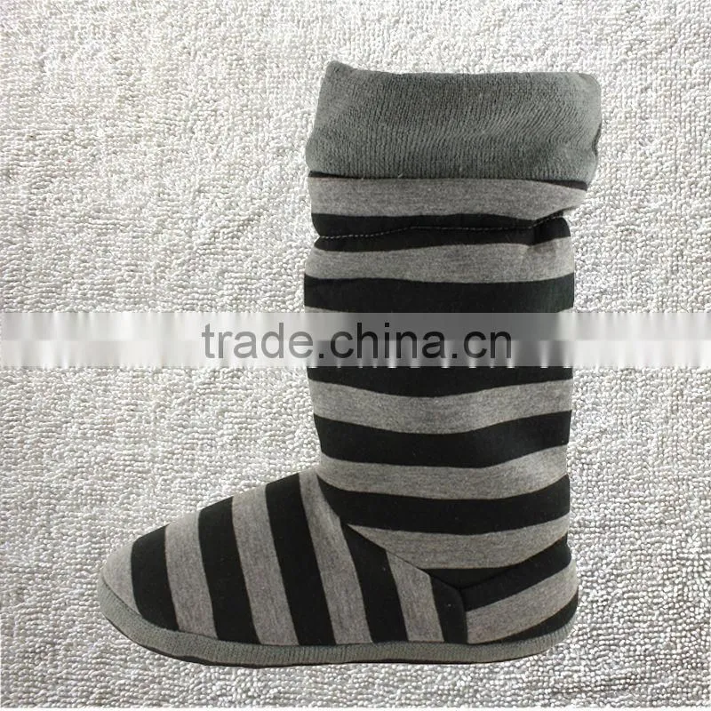 JERSEY STRIPES LADIES/WOMENS SLIPPERS/BOOTS/INDOOR FOOTWEAR