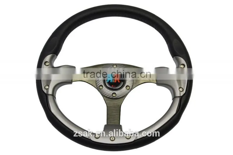 Aluminum spoke black steering wheel 13''