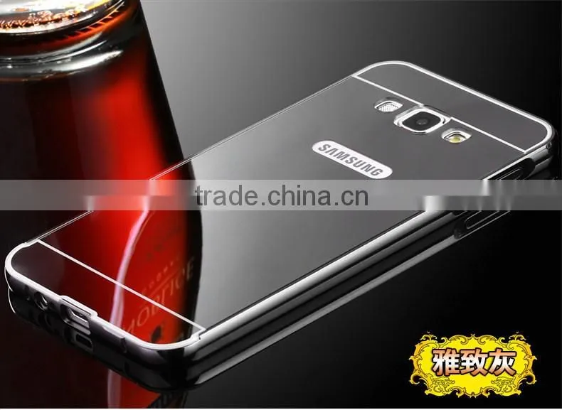 Mobile Phone Aluminum Bumper Mirror Back Cover Case For Samsung Galaxy A3