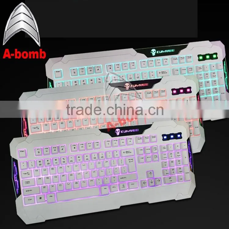 2016 A-bomb waterproof keyboard mechanical gaming computer keyboard with LED light