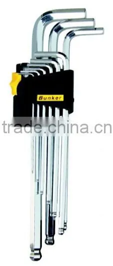 S2 mirror hex key set, extra-long, 9pcs