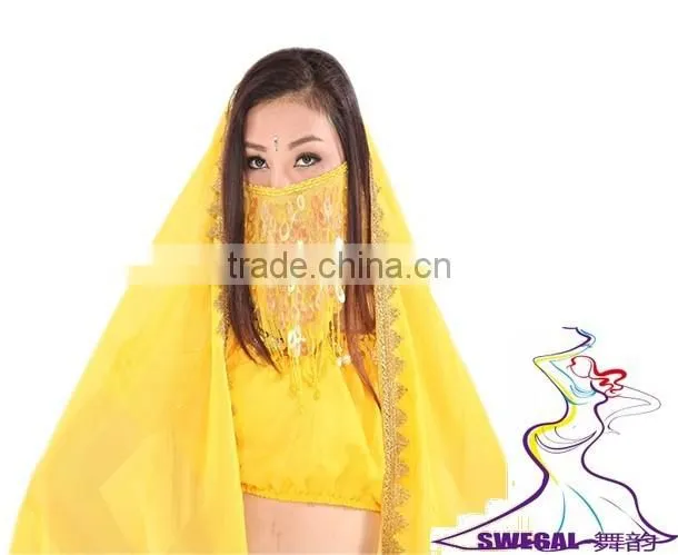 SWEGAL purple noble sexy sea fan veil,belly dance mysterious charming fashion faace veils SGBDD13002