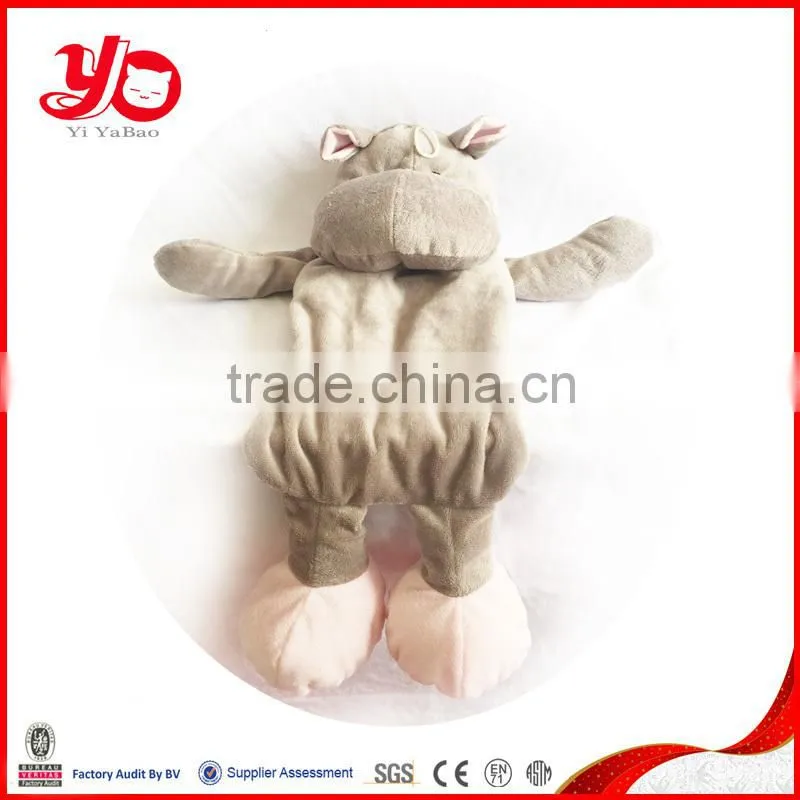 Unstuffed plush animals hand puppets, plush elephant puppet toy