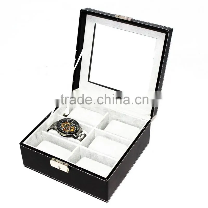 Hot Sale Customized handmade Pu Leather Watch Box/watch case
