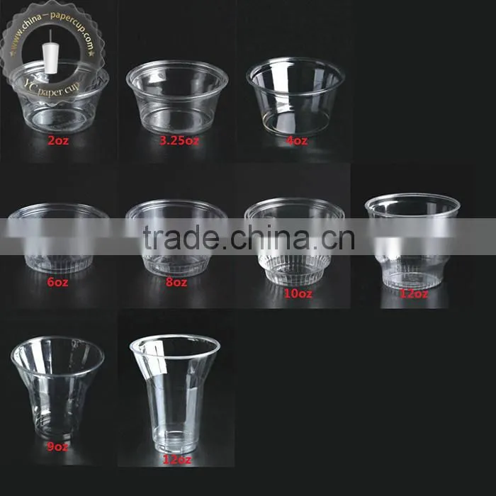 cold drink ice cream clear PET cups and lids