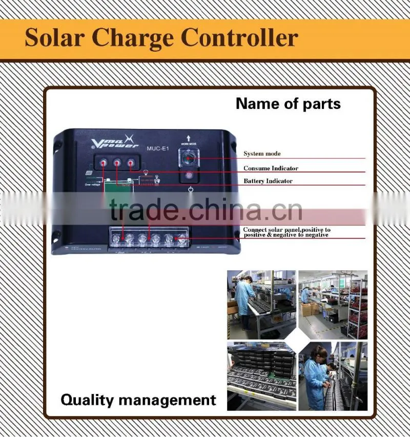 Vmaxpower PWM 12/24vdc Solar charger controller