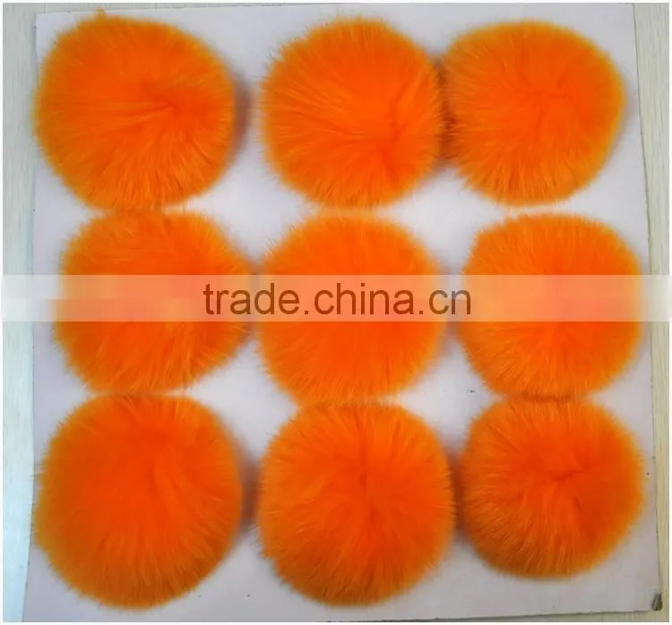 Alibaba China Factory Price Fox Fur Ball Keychain / Fluffy Fox Fur Pompon