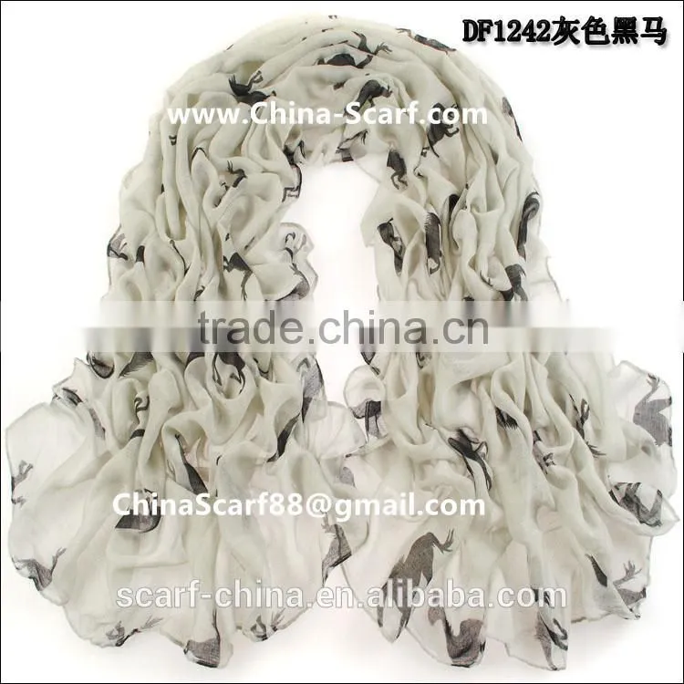 Dark Horse Print Scarf Shawl Wholesale Women
