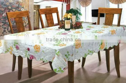 Vinyl with flannel backing table cloth for home supplies, wholesale price for table cloth