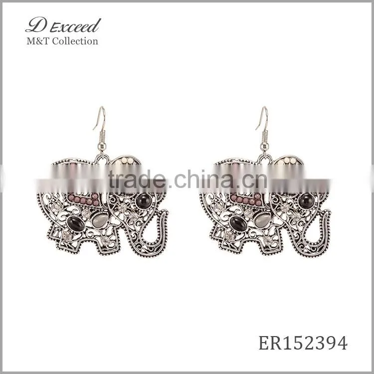 New Designs Women's Vintage Jewellery Earrings Elephant Piercing Gold Plating Drop Earrings
