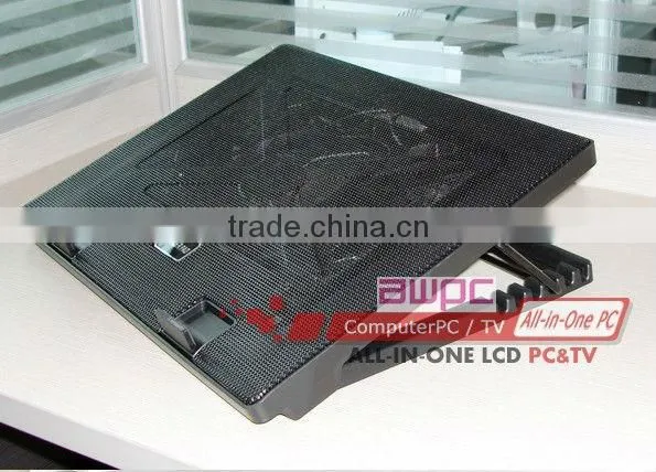 5 Fans Blue LED Adjustable 2 USB HUB Laptop Stand Cooling Pad Cooler for 7"~17' Notebook PC