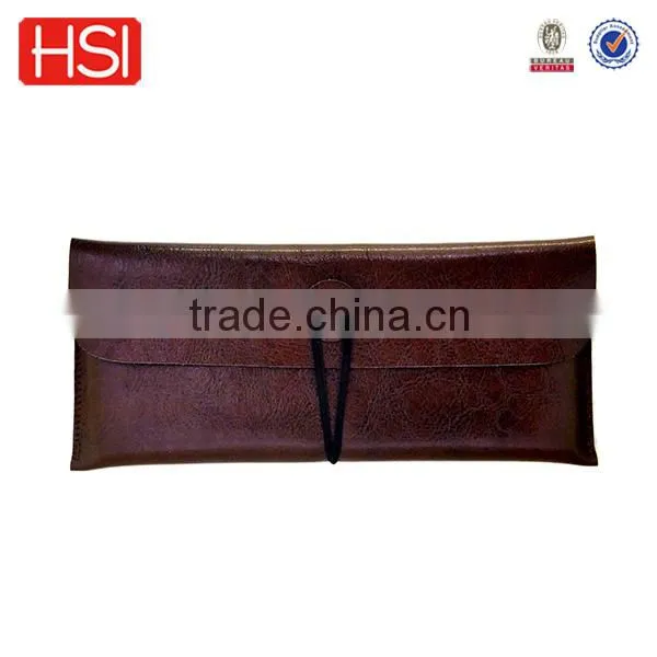 BSCI audited wholesale pu pencil case with elastic band