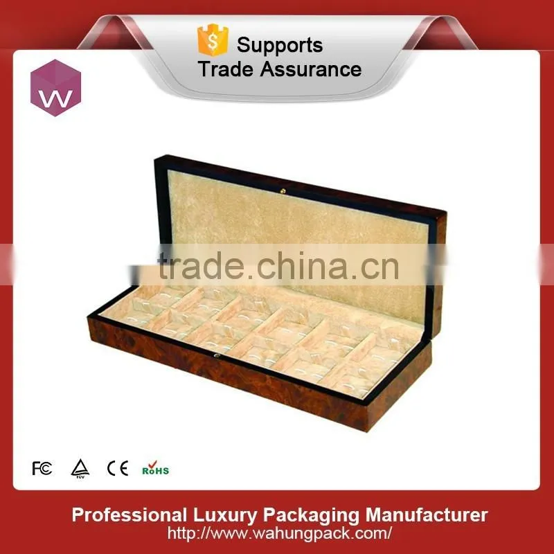 High Quality Antique Cufflink Box Wood /MDF Packing Box For 6 Pairs Cufflinks