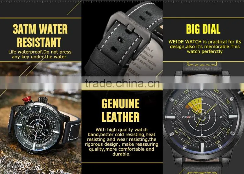 2015 WEIDE New LED leather man latest wrist watch wholesale watches WH1106-6