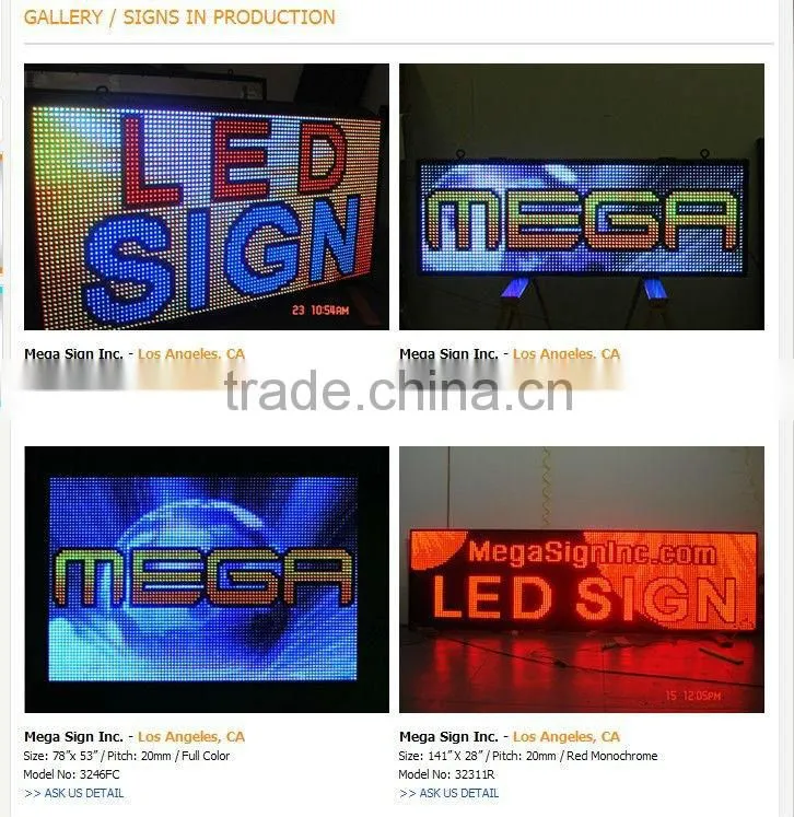 Asram 32X128pixel P7.62mm red green indoor dot matrix led message display sign with scrolling moving text