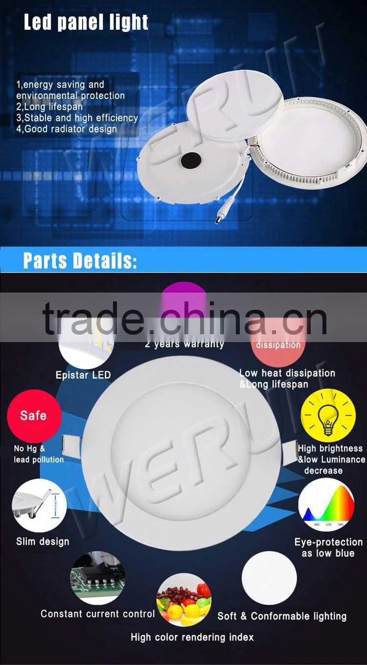 led panel light manufacturer high cost performance 3W 6W9W12W15W16W18W 25W led panel light