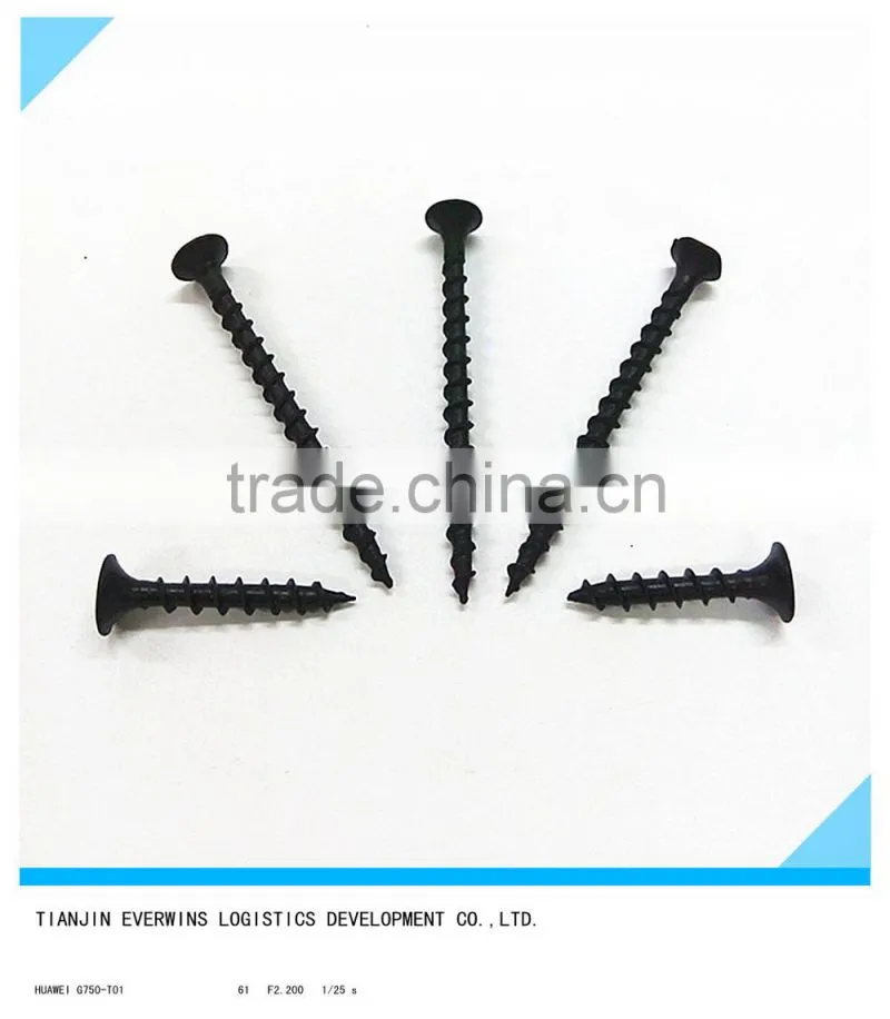 Drywall Screw Phillips bugle Head Coarse thread Black phospated