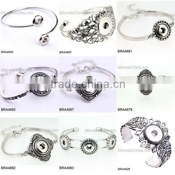 Rose gold snap button jewelry cuff bangles bracelets