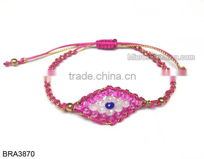 Fancy Braided Crystal Turkish Eye Bracelet