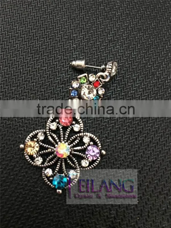 Fresh And Stylish Flower Long Diamond Earrings Drop Earrings