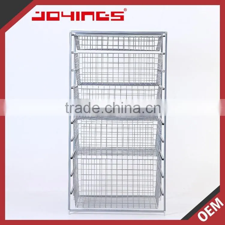 Stackable Storage Wire Mesh Basket and Popular Assemble Adjustable Storage Baskets
