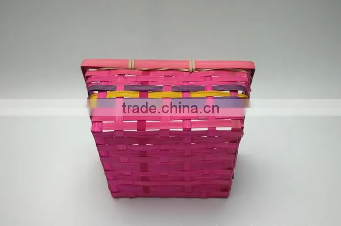 Colorful bamboo storage basket