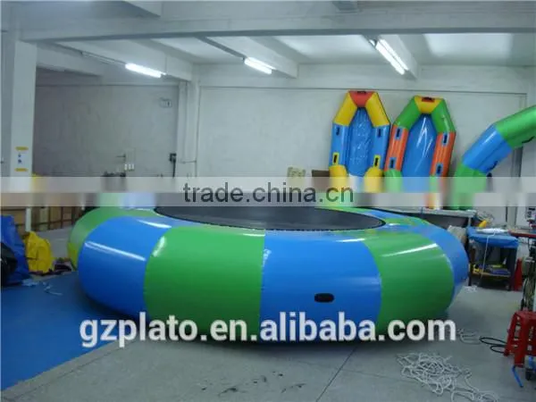 Exciting inflatable water trampoline float, cheap inflatable trampoline for adults