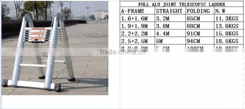 European safety standard 2.6m telescoping ladder