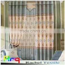 polyester black color ground curtain designs- 100% blackout jacquard