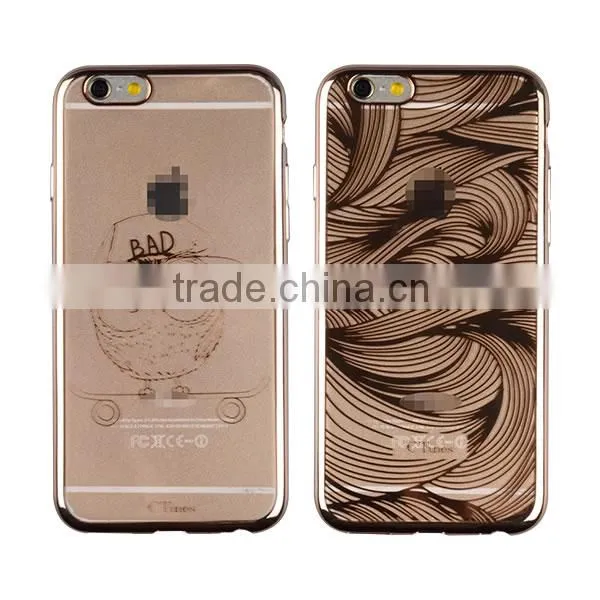 C&T High Impact Hybrid Ultra Slim Flower Pattern Electroplate Case Cover For iPhone 6