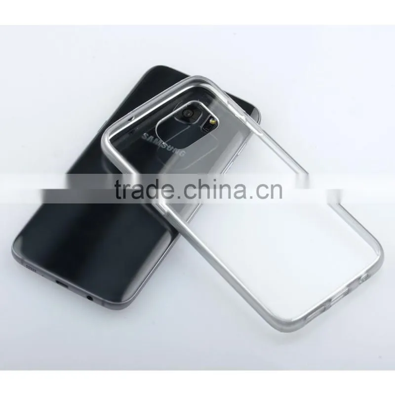 C&T Slim Lightweight Crystal Clear back panel+Soft Electroplating TPU bumper case for Samsung Galaxy S7 Edge