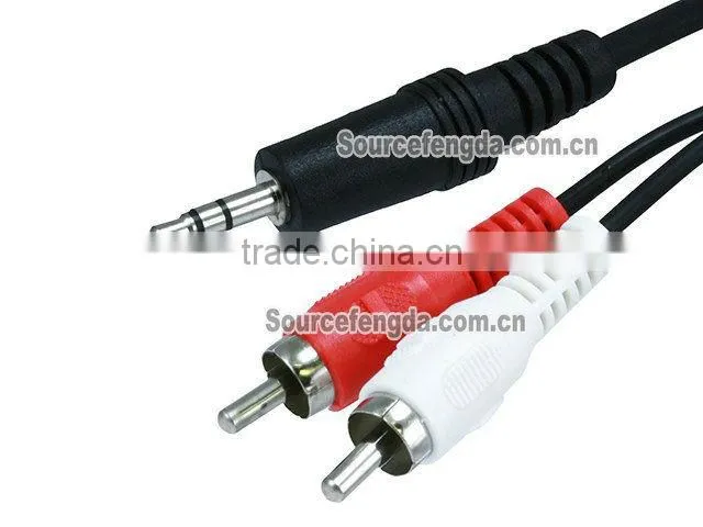 Good price PC/DVD Audio/Video cable 3.5mm stereo to 2 RCA male