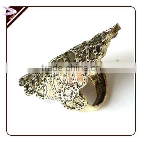 Punk Metal Carved Flower 3 Colors Retro Design Rings