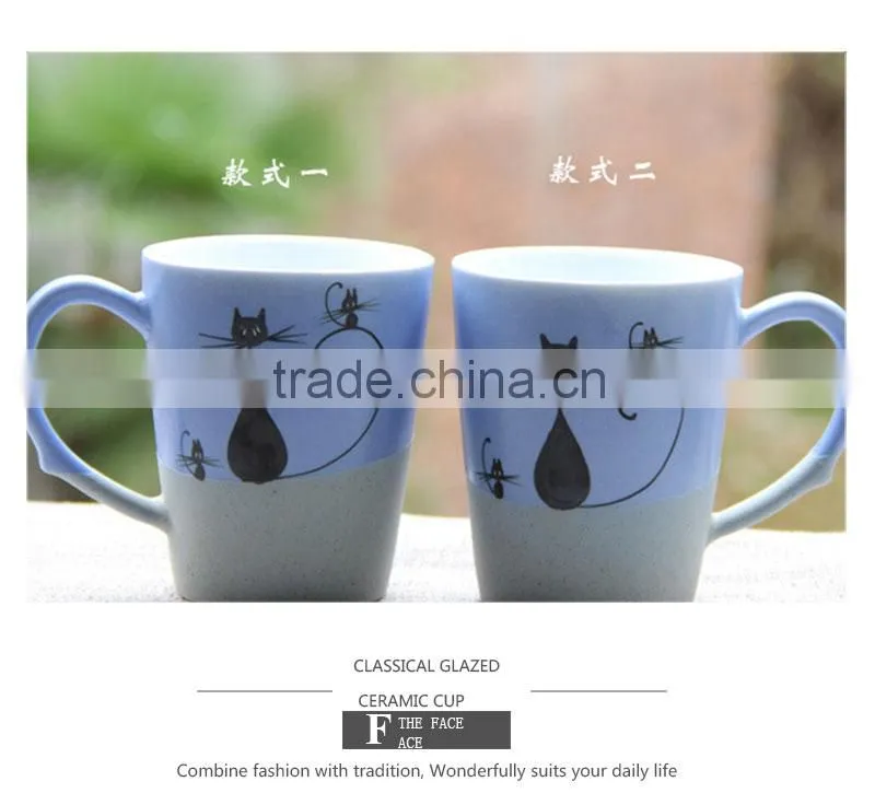 Personalized cat pattern ceramic coffee travel mug CC-C046