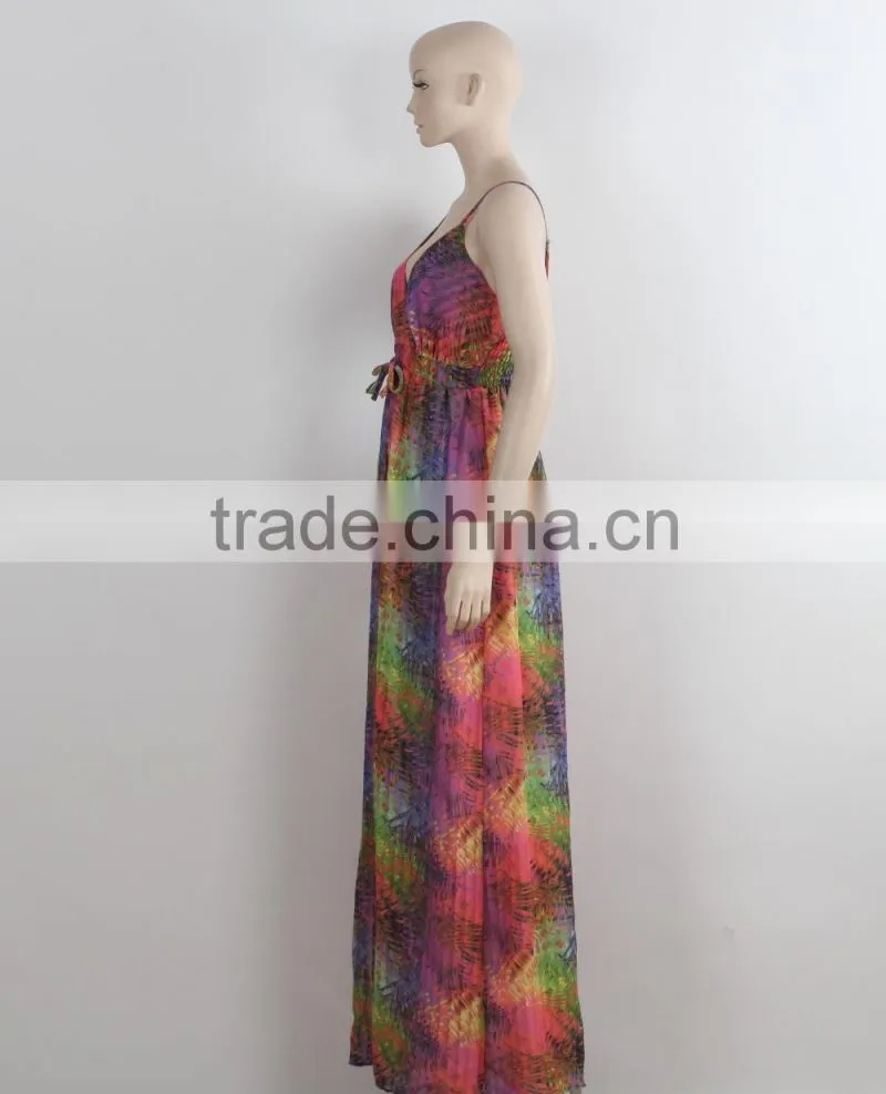 F5S40357 Women Long Print Party Dress